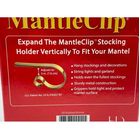 The Original MantleClip Stocking Holder 4-Pack Brushed Metal Adjustable Clips - Picture 12 of 12